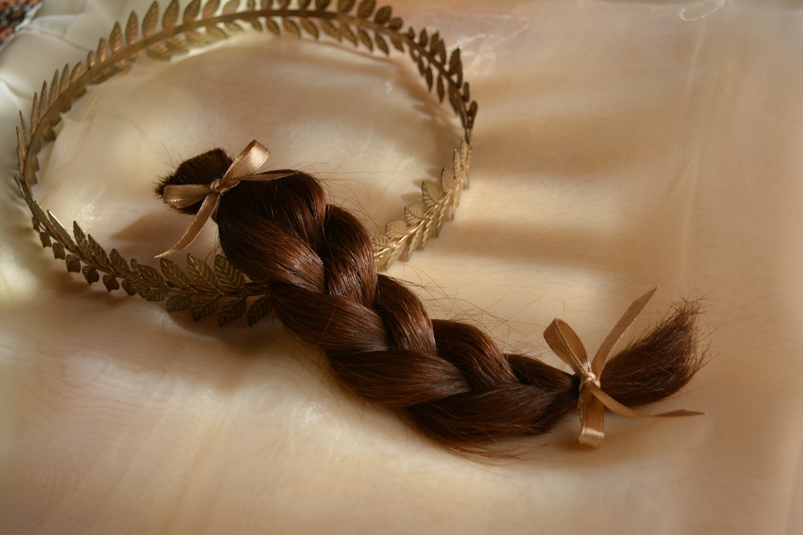 A close-up of a braid